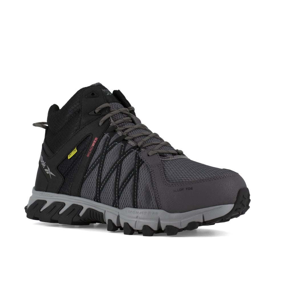 Reebok Mens Trailgrip Mid-Cut Work Boot Black Grey Alloy Toe RB3404 Safety Shoes Image 1