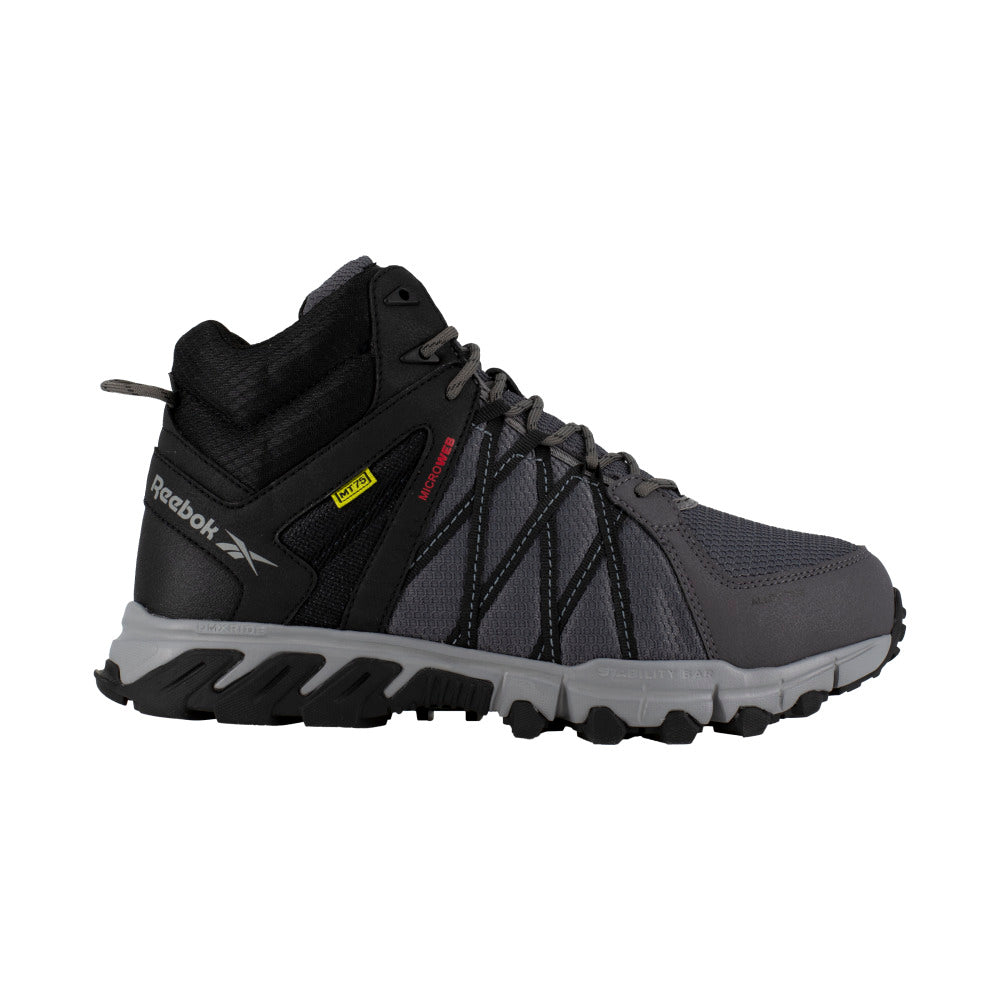 Reebok Mens Trailgrip Mid-Cut Work Boot Black Grey Alloy Toe RB3404 Safety Shoes Image 2