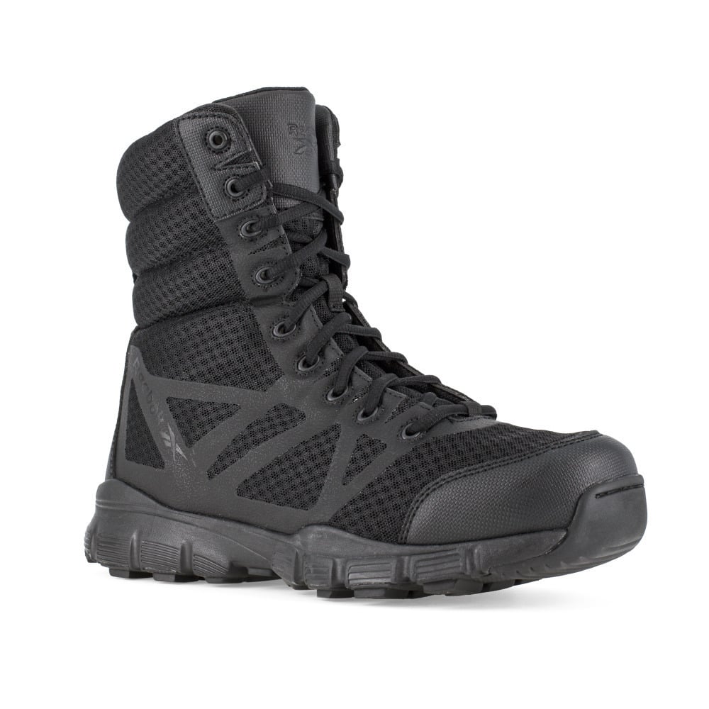 Reebok Mens 8" Dauntless Soft Toe Tactical Boot Black RB8720 Lightweight Zipper Image 1