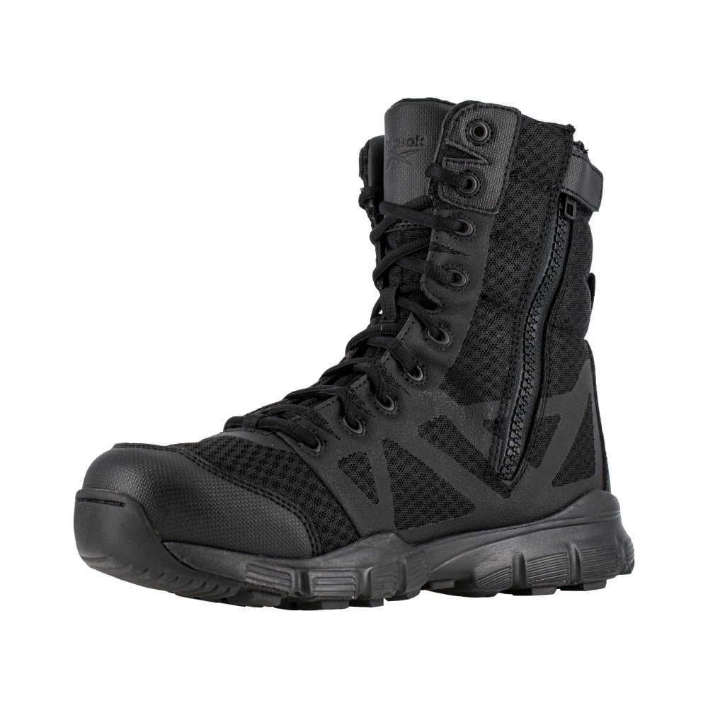 Reebok Mens 8" Dauntless Soft Toe Tactical Boot Black RB8720 Lightweight Zipper Image 3