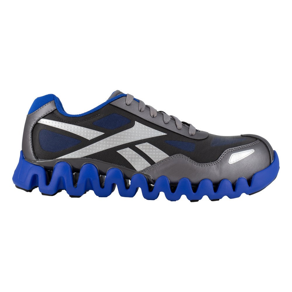 Reebok Work Zig Pulse Composite Toe Athletic Shoe Grey Blue RB3018 Size Options Image 2