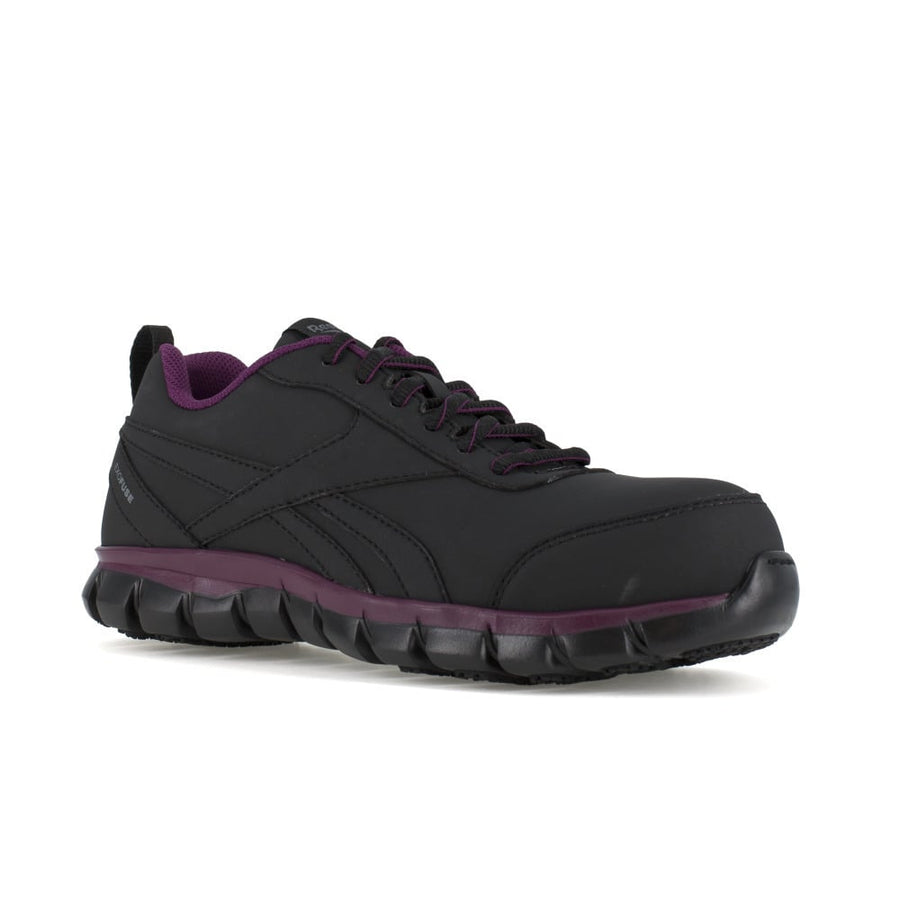 Reebok Work Womens Sublite Cushion Composite Toe ESD Athletic Work Shoe Black/Plum - RB055 BLACK/PLUM Image 1