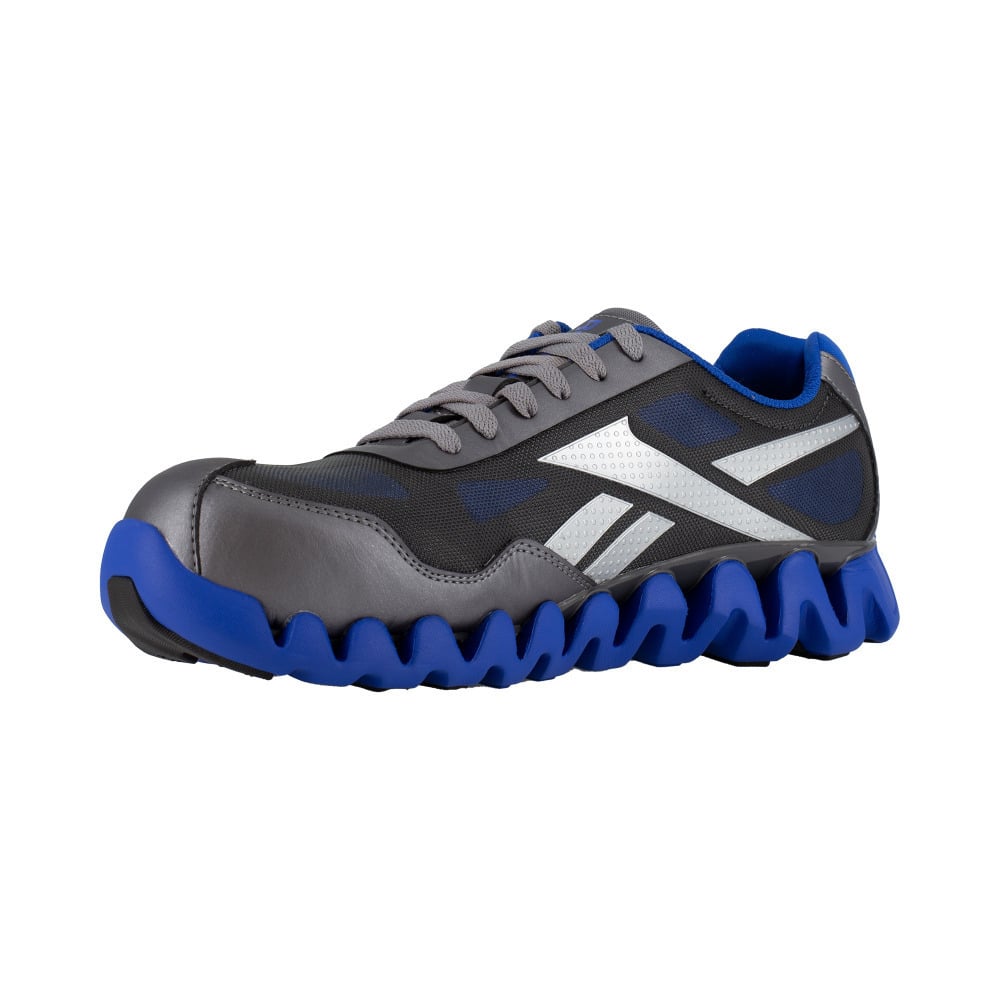 Reebok Work Zig Pulse Composite Toe Athletic Shoe Grey Blue RB3018 Size Options Image 3