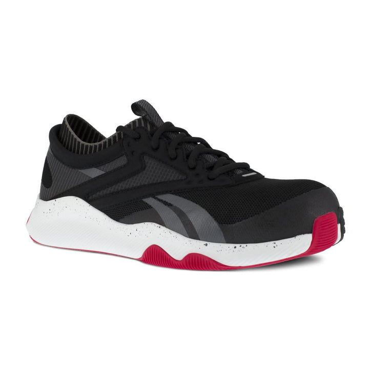 Reebok Work Mens Athletic Shoe Composite Toe Black Red RB4080 Slip Resistant Image 1