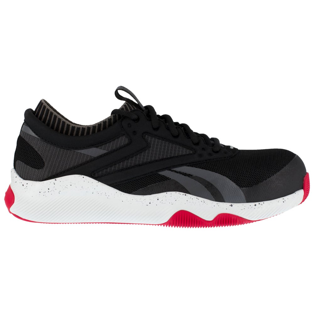 Reebok Work Mens Athletic Shoe Composite Toe Black Red RB4080 Slip Resistant Image 2