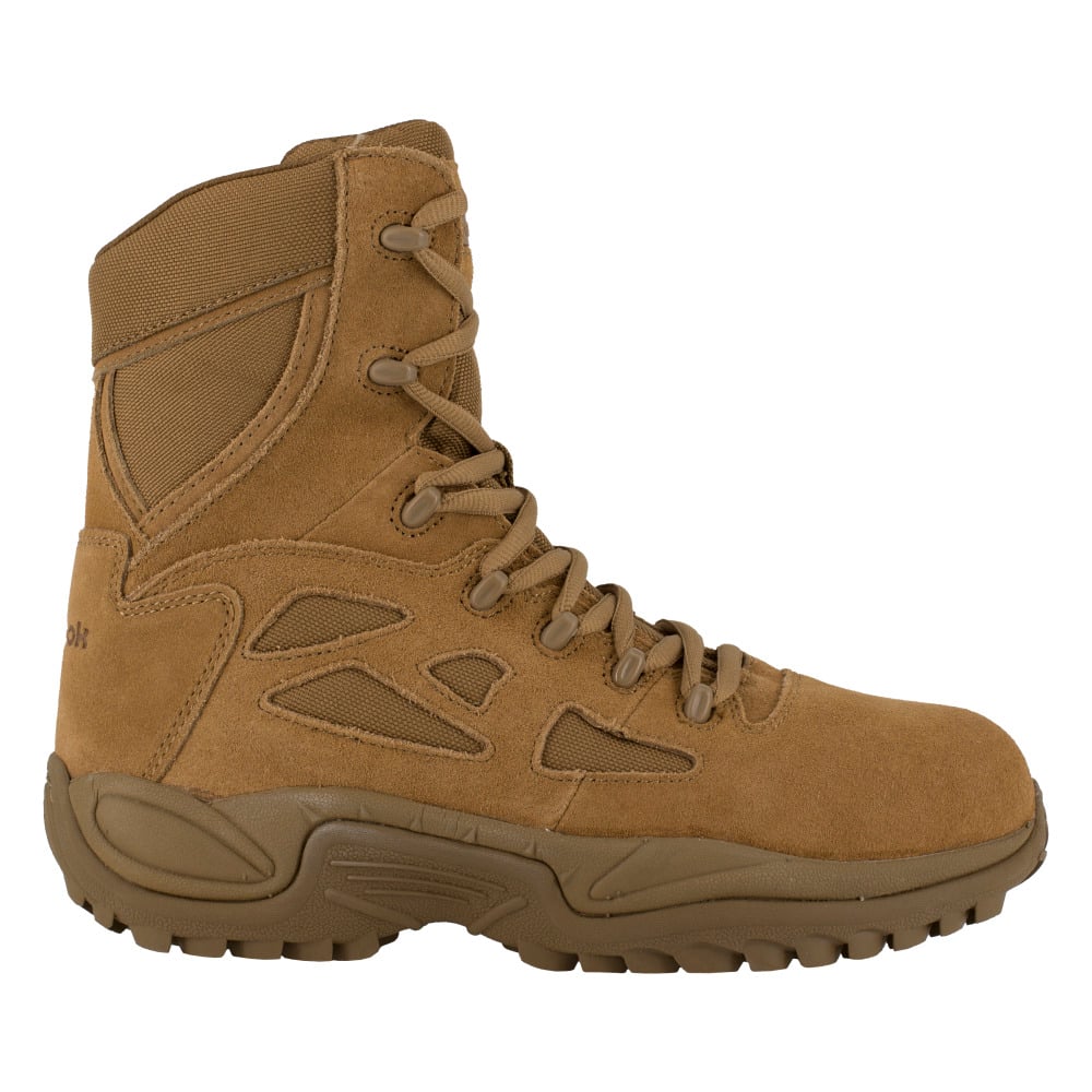 Reebok Womens 8" Tactical Boots Coyote Composite Toe Side Zipper RB885 Image 2