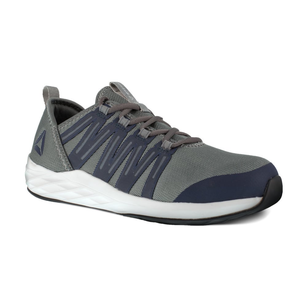 Reebok Astroride Steel Toe Athletic Work Shoe Grey Navy RB2210 Slip Resistant Image 1