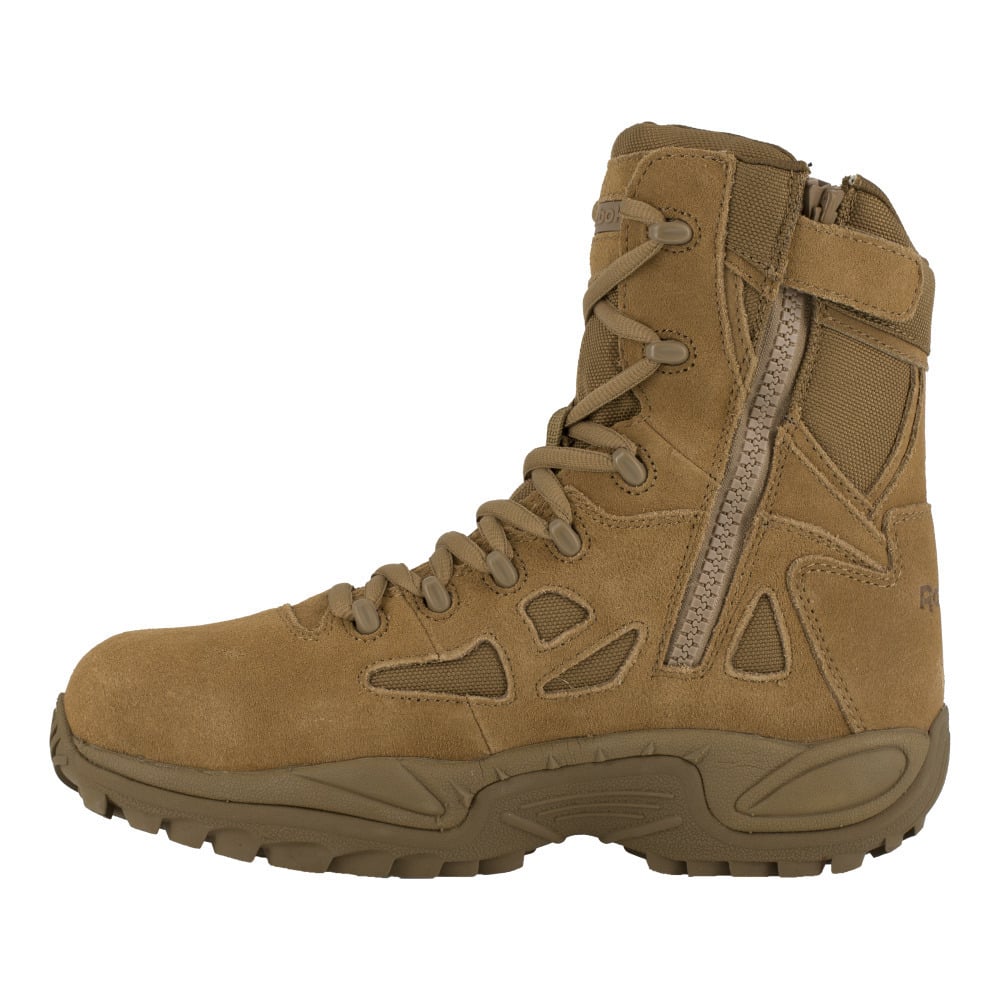 Reebok Womens 8" Tactical Boots Coyote Composite Toe Side Zipper RB885 Image 4