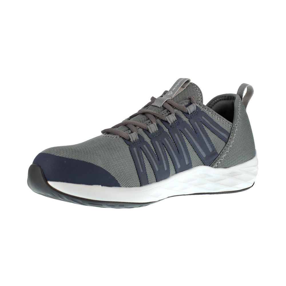 Reebok Astroride Steel Toe Athletic Work Shoe Grey Navy RB2210 Slip Resistant Image 3