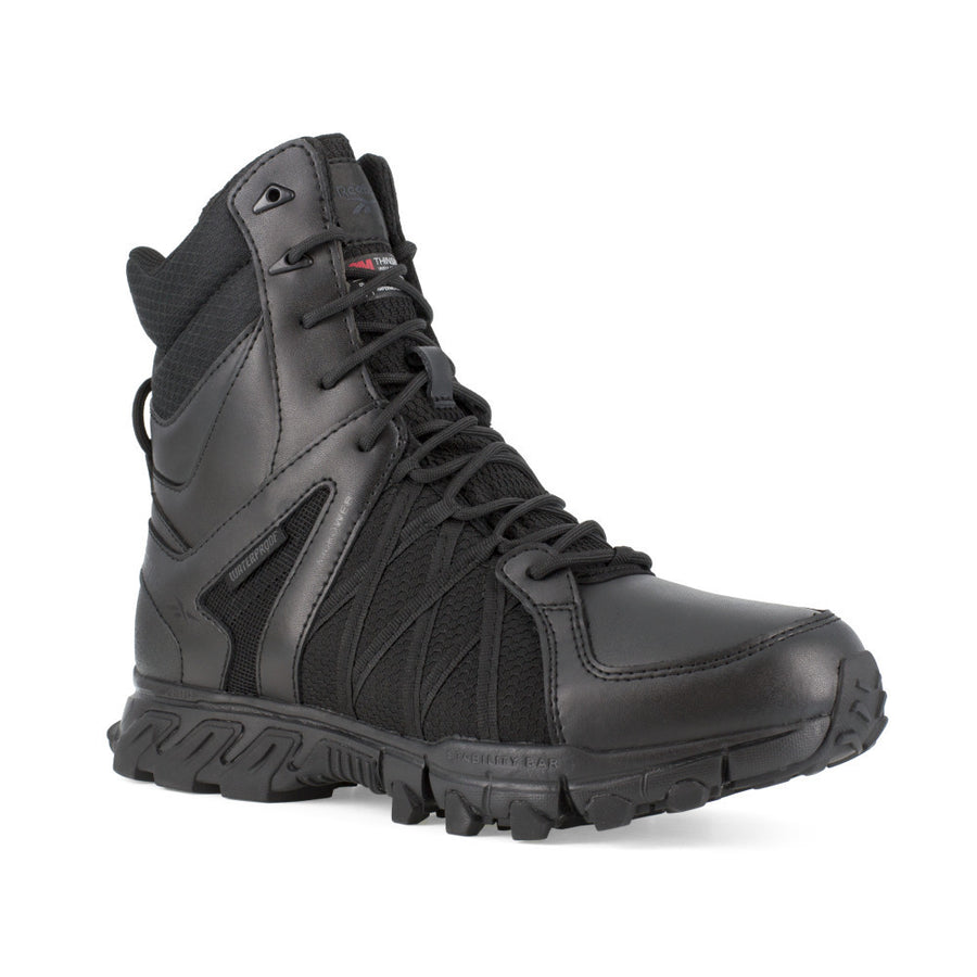 Reebok Work Mens 8" Trailgrip Tactical Soft Toe Waterproof Insulated Work Boot with Side Zipper Black - RB3455 Medium US Image 1