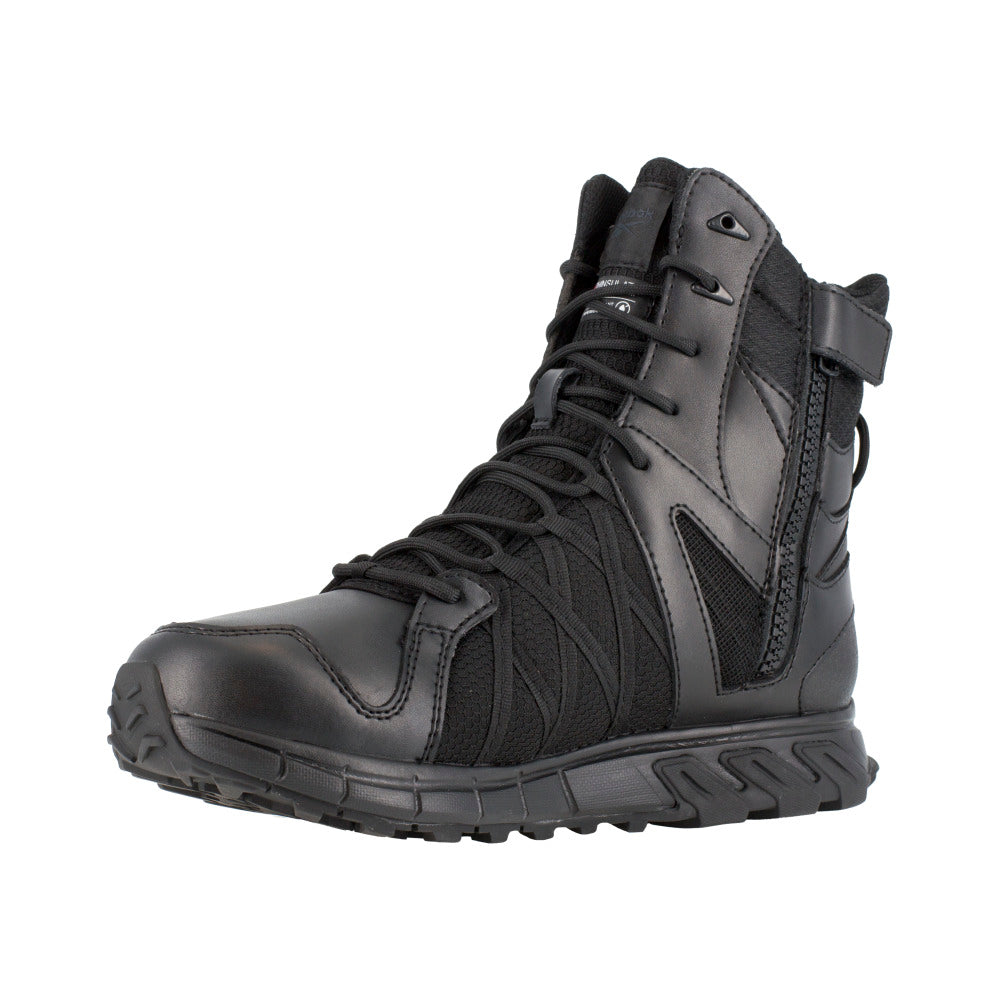 Reebok Work Mens 8" Trailgrip Tactical Soft Toe Waterproof Insulated Work Boot with Side Zipper Black - RB3455 Medium US Image 3