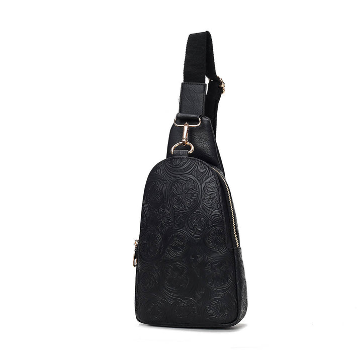 MKF Collection Millie Sling Bag Vegan Leather Flower Embossed Women Backpack bag by Mia K Image 2