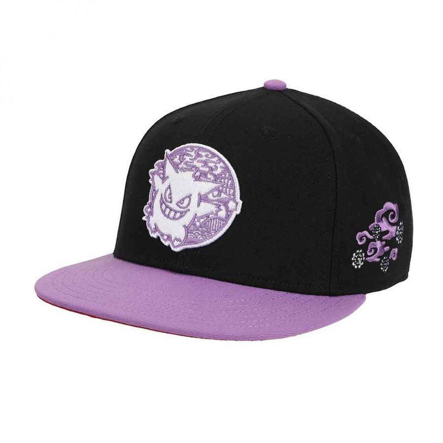 Pokemon Gengar Ghost Type Embroidered Snapback Hat Image 1