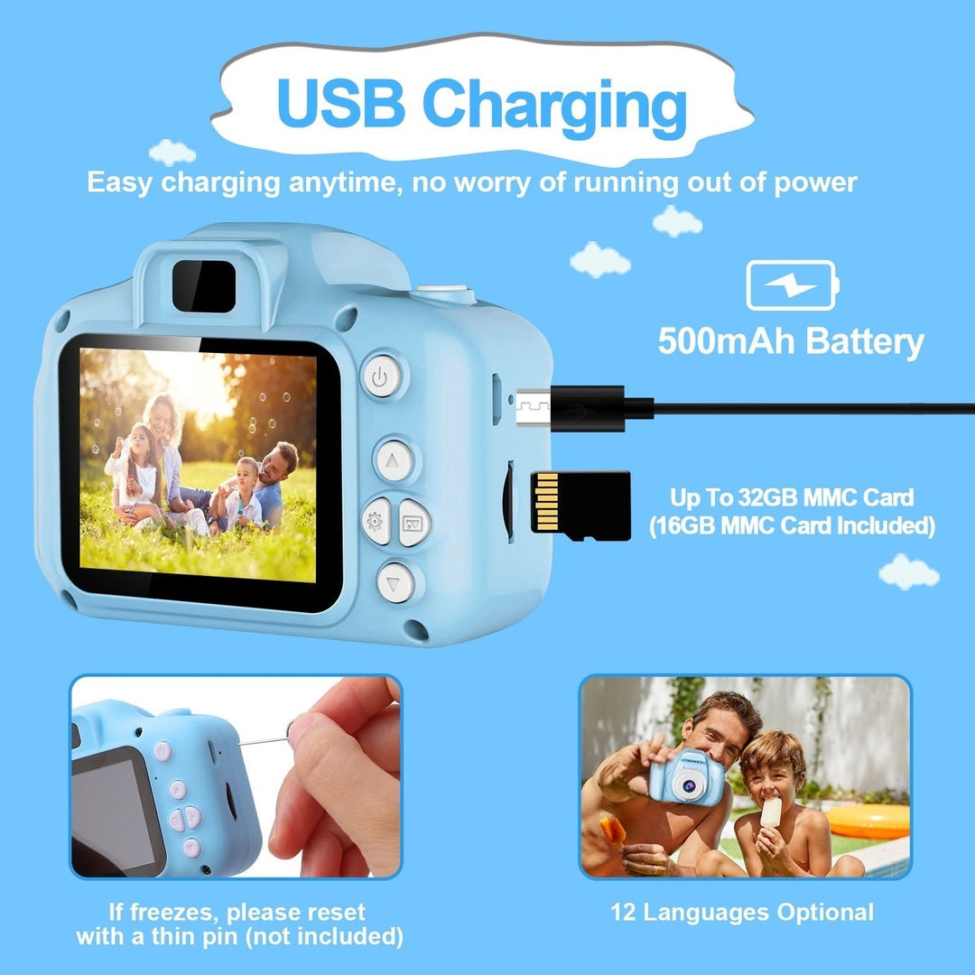 Kids Digital Camera with 2.0 Screen 12MP 1080P FHD Video Camera 4X Digital Zoom Games Image 4