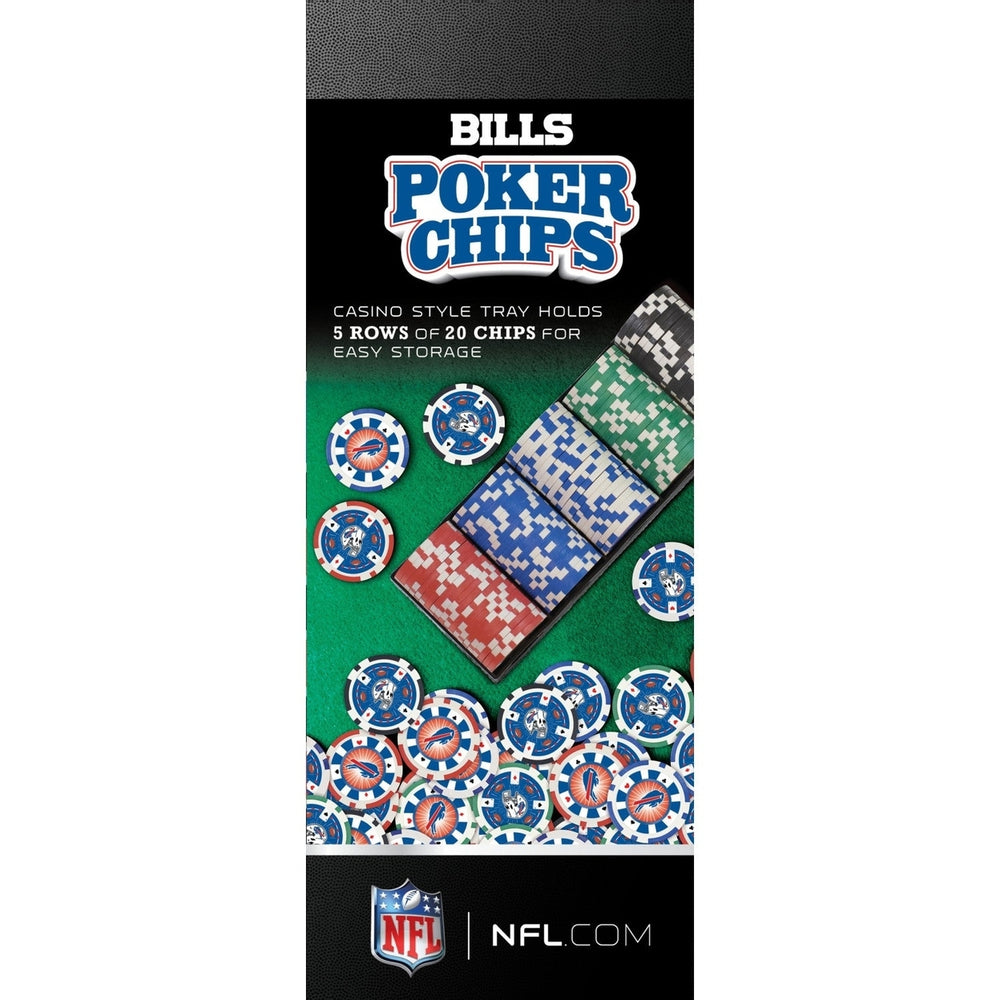 Buffalo Bills 100 Piece Casino Style Poker Chips NFL Team Cards Game Set Image 2