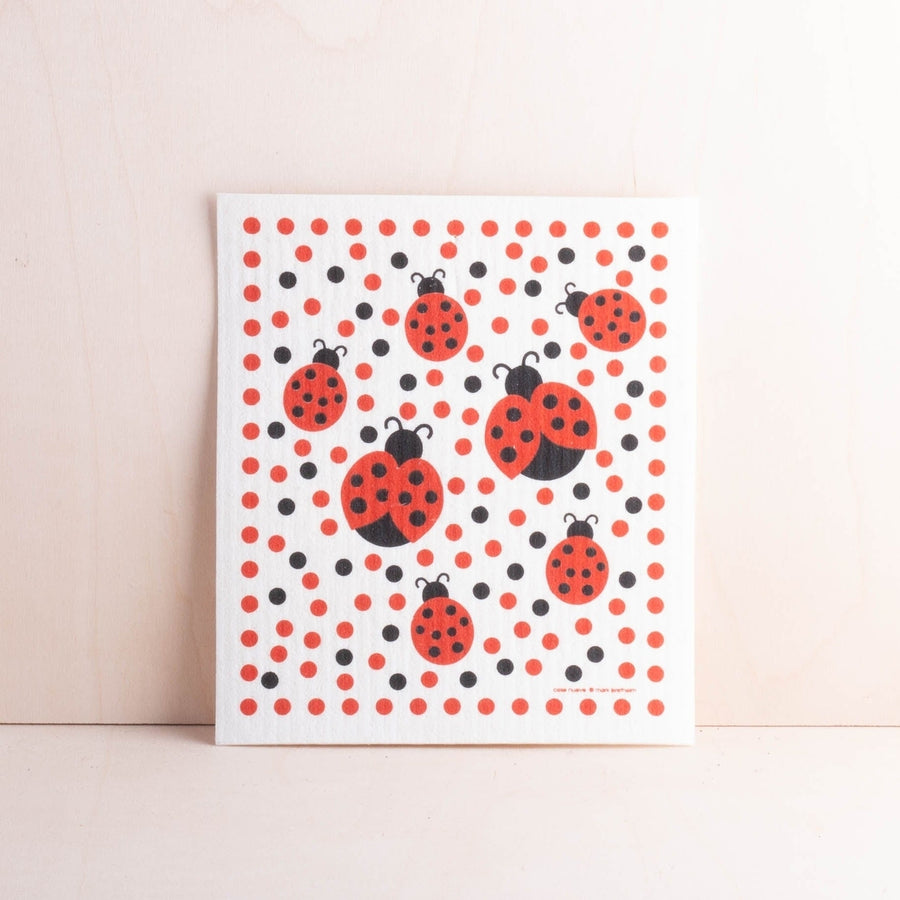 Lady Bugs Swedish Dishcloth Image 1