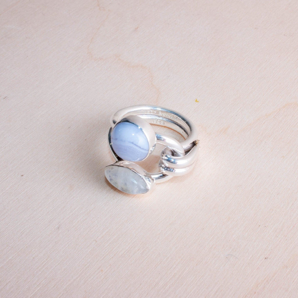 Lace Agate Moonstone Ring Image 2