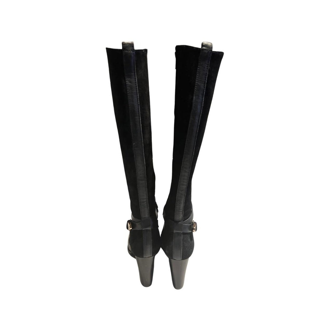 Suede Knee High Boots 524 Cordani black leather/suede 7 US Western Cut Image 4