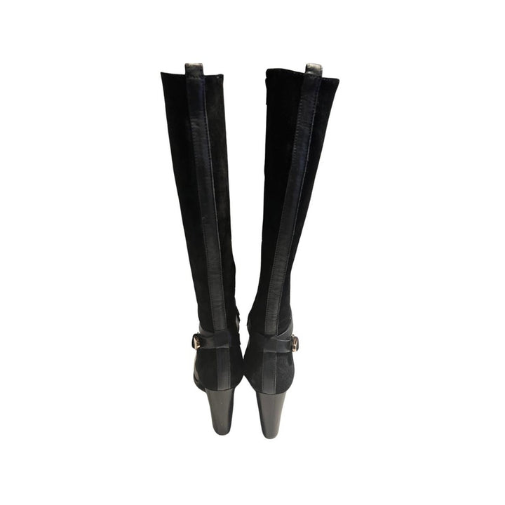 Suede Knee High Boots 524 Cordani black leather/suede 7 US Western Cut Image 4