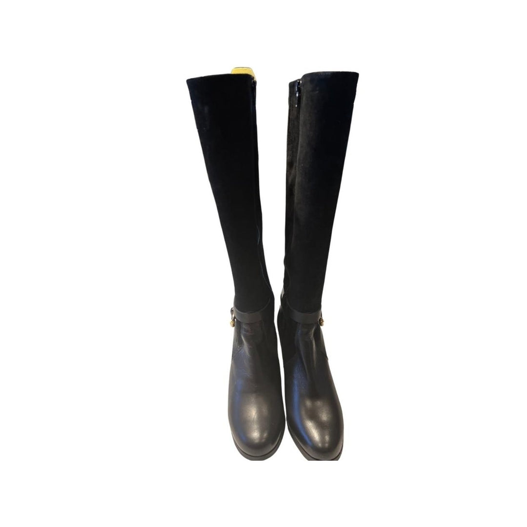 Suede Knee High Boots 524 Cordani black leather/suede 7 US Western Cut Image 4