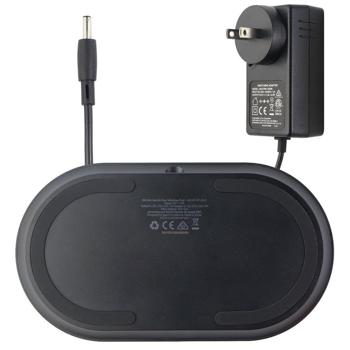 Nimble 15W Appollo Duo Wireless Fast Charge Pad - Gray/Black Image 3