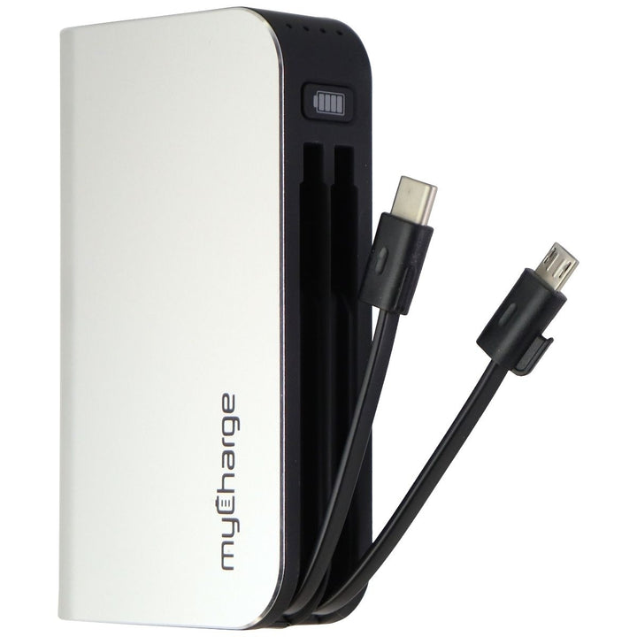 myCharge HUBPLUS-C 6700 mAh Portable Charger with USB-C + Micro-USB - Silver Image 1