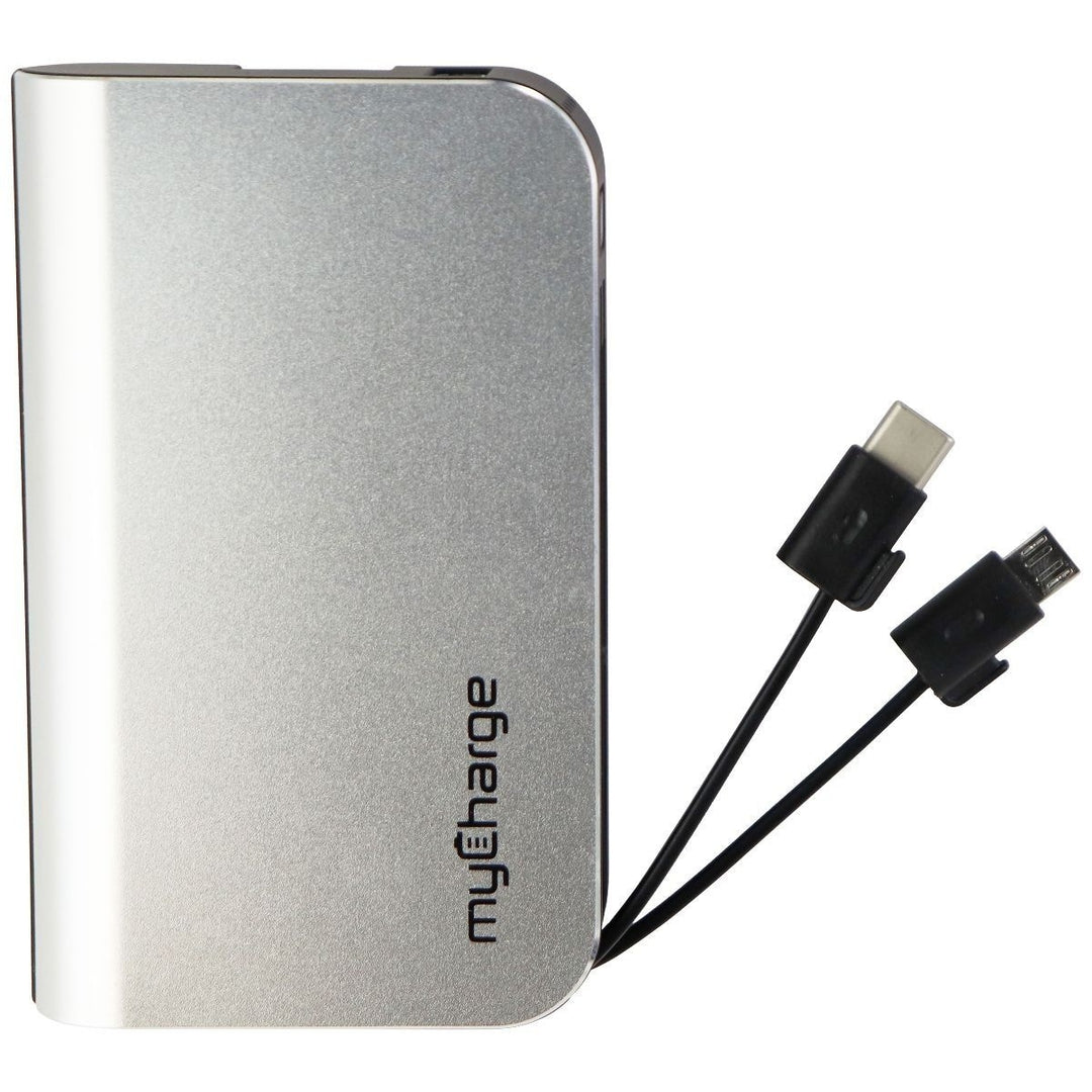 myCharge HUBPLUS-C 6700 mAh Portable Charger with USB-C + Micro-USB - Silver Image 2