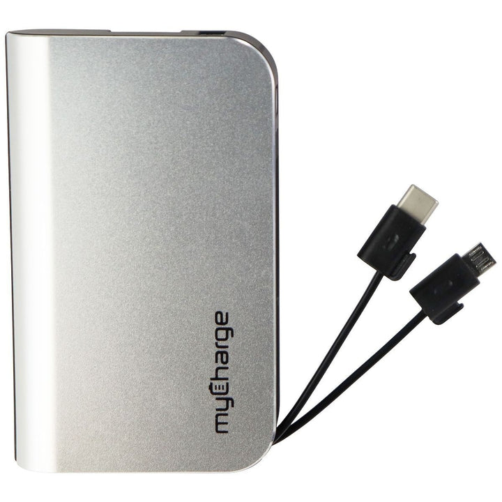 myCharge HUBPLUS-C 6700 mAh Portable Charger with USB-C + Micro-USB - Silver Image 2