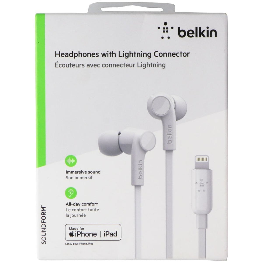 Belkin SoundForm Headphones with 8-Pin ConnectorMFi Certified - White Image 1