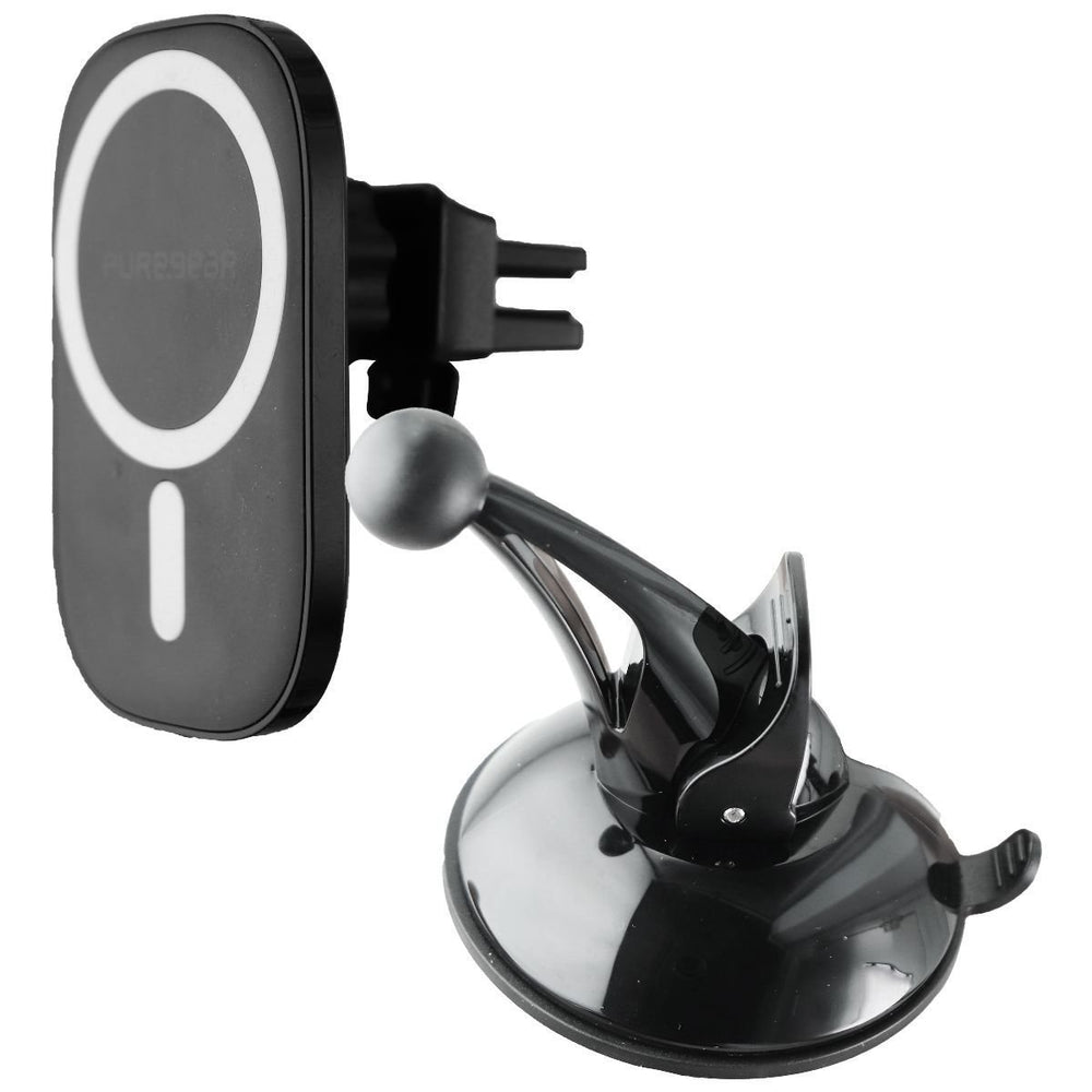 PureGear Qi-Certified Fast Wireless Car Charger with MagSafe for iPhones - Black Image 2