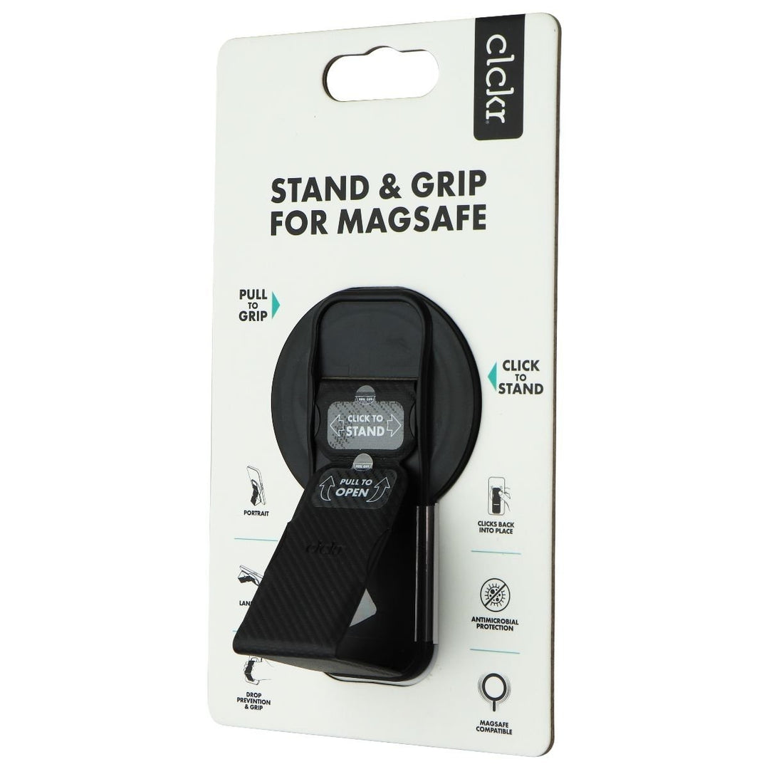 CLCKR Stand and Grip for MagSafe on Compatible iPhones - Black Image 1