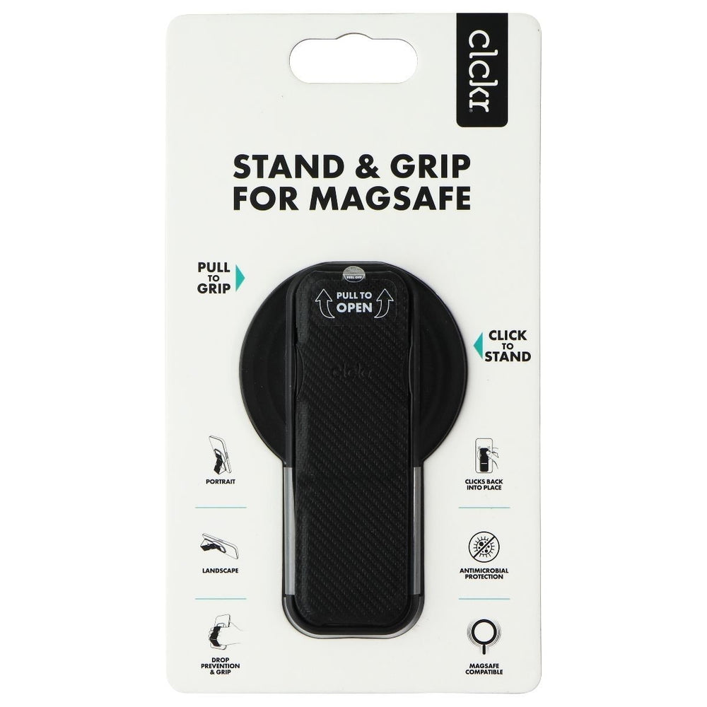 CLCKR Stand and Grip for MagSafe on Compatible iPhones - Black Image 2