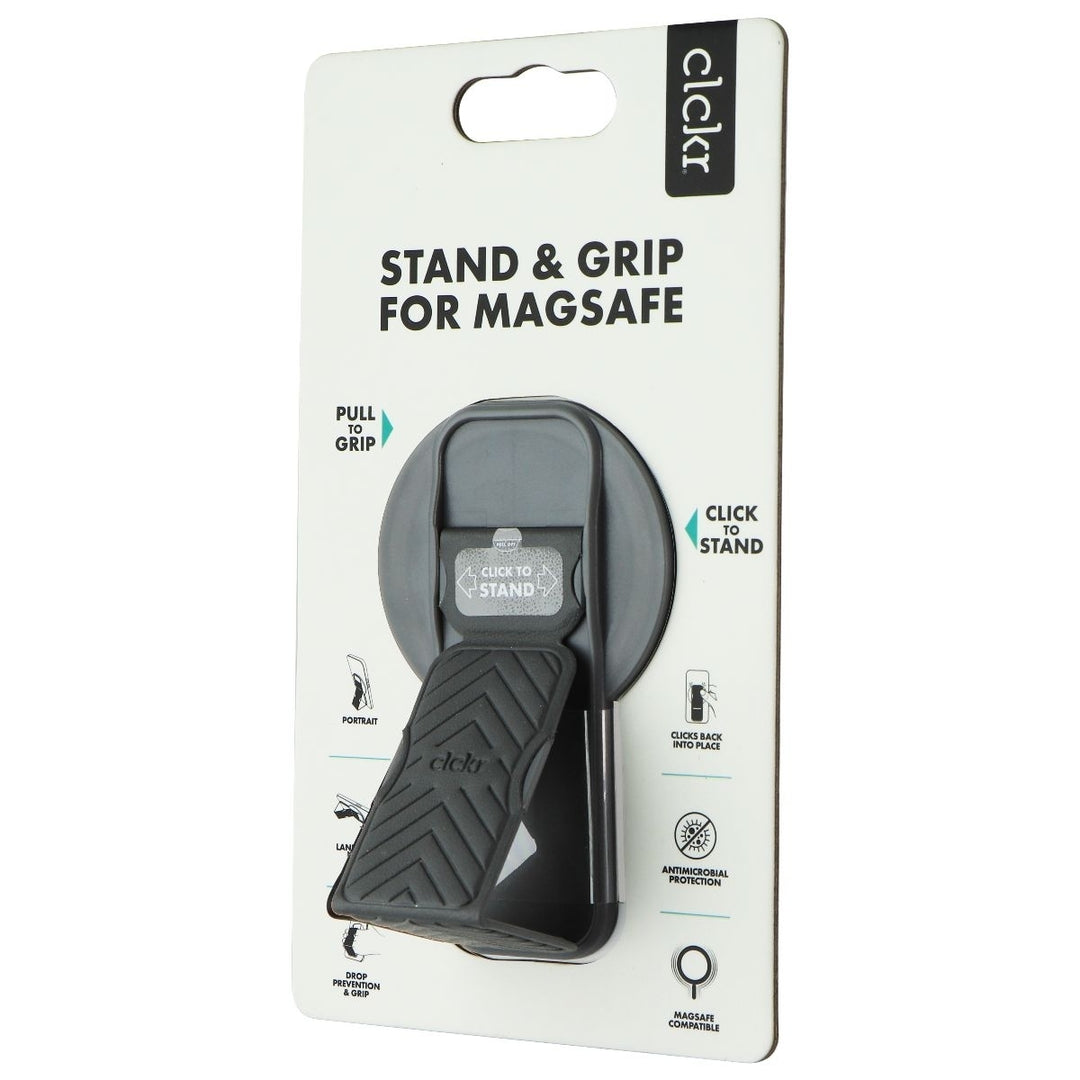 CLCKR Stand and Grip for MagSafe on Compatible iPhones - Gray Image 1