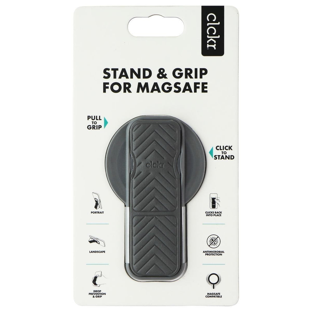 CLCKR Stand and Grip for MagSafe on Compatible iPhones - Gray Image 2