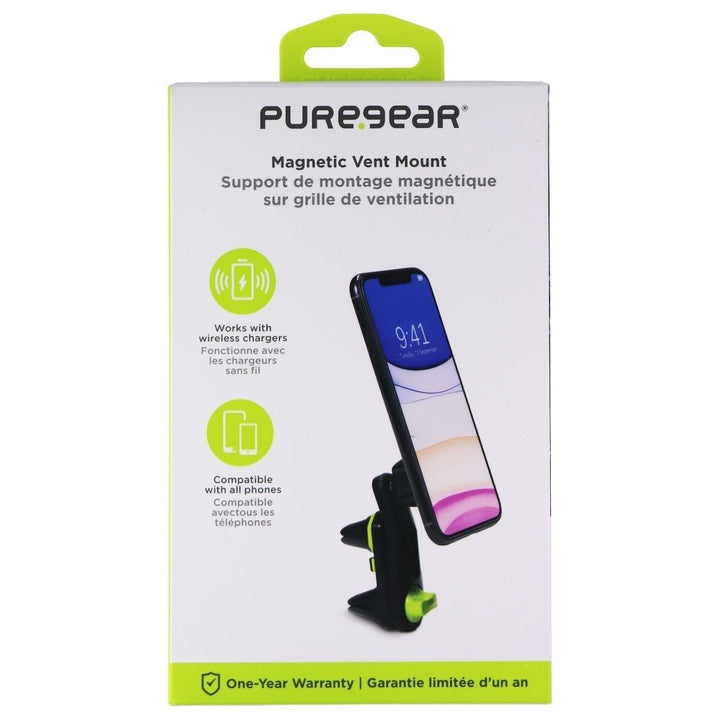 PureGear Magnetic Vent Mount for All Smartphones - Black (63302PG) Image 1