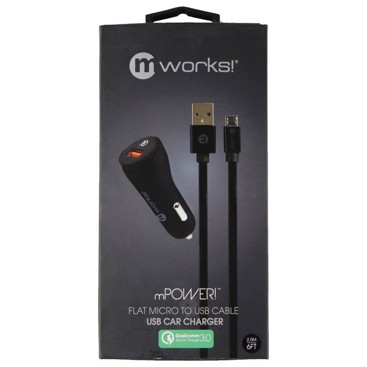 mWorks mPower Car Charger With Micro USB Cable Sync Cable Pack - Black Image 4