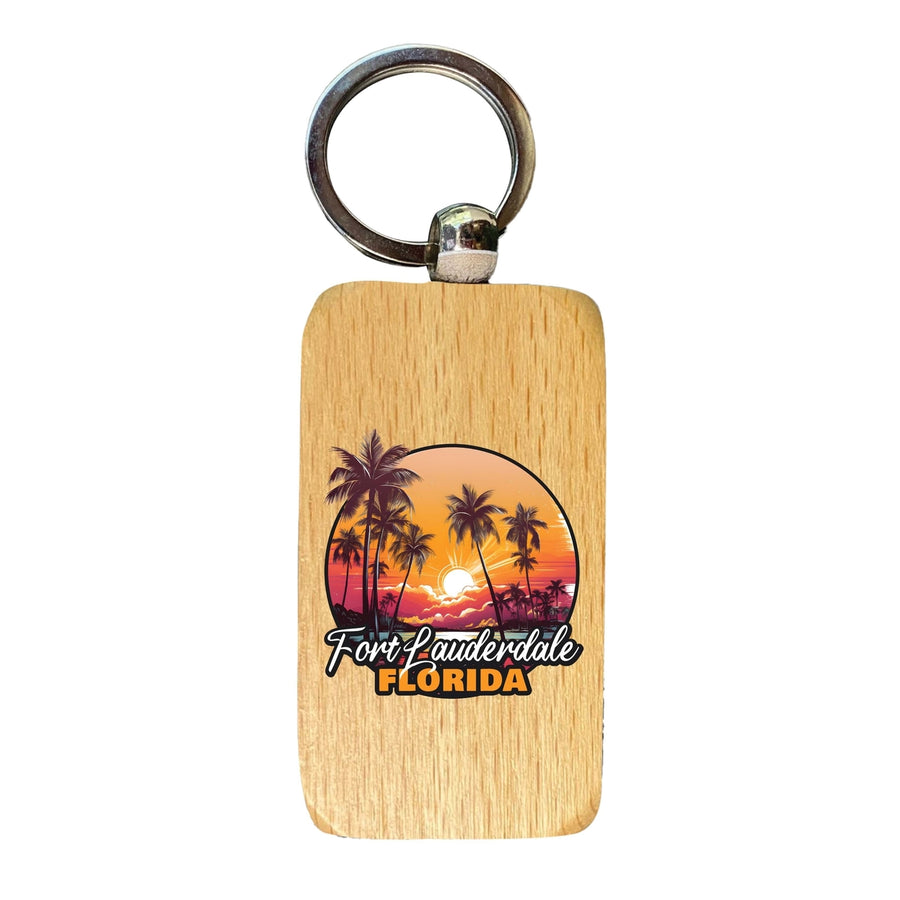 Fort Lauderdale Florida Design A Souvenir 2.5x1-Inch Souvenir Wooden Keychain Image 1