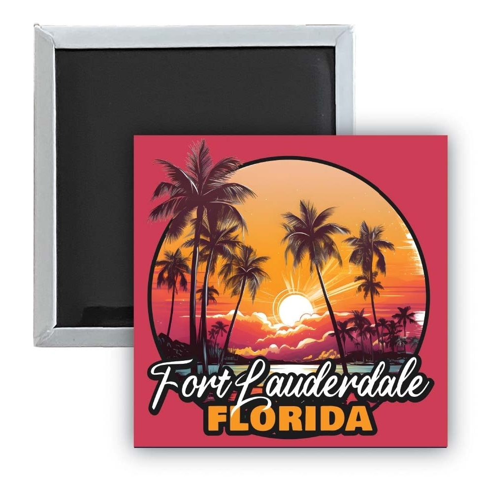 Fort Lauderdale Florida Design A Souvenir 2.5 x 2.5-Inch Fridge Magnet Image 1