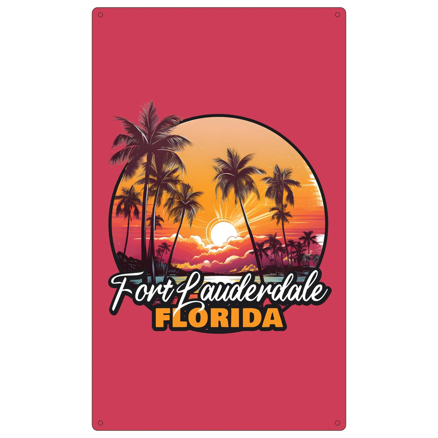 Fort Lauderdale Florida Design A Souvenir Metal Sign 9 x 15 Image 1