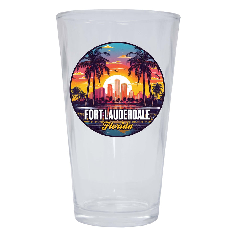 Fort Lauderdale Florida Design B Souvenir 16 oz Pint Glass Image 1