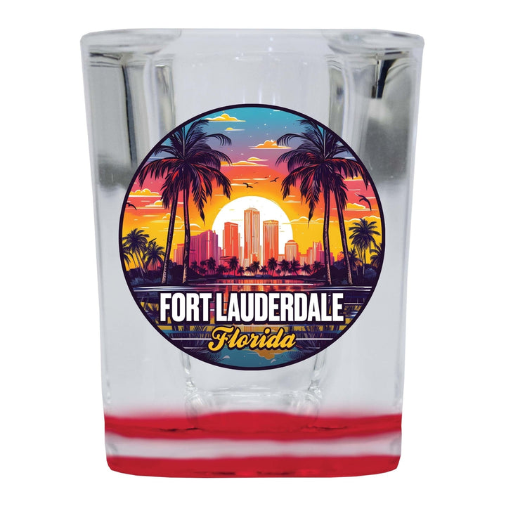 Fort Lauderdale Florida Design B Souvenir 2 Ounce Shot Glass Square Image 2