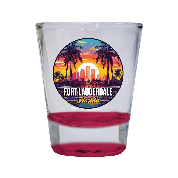 Fort Lauderdale Florida Design B Souvenir 2 Ounce Shot Glass Round Image 1