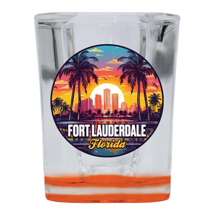 Fort Lauderdale Florida Design B Souvenir 2 Ounce Shot Glass Square Image 3