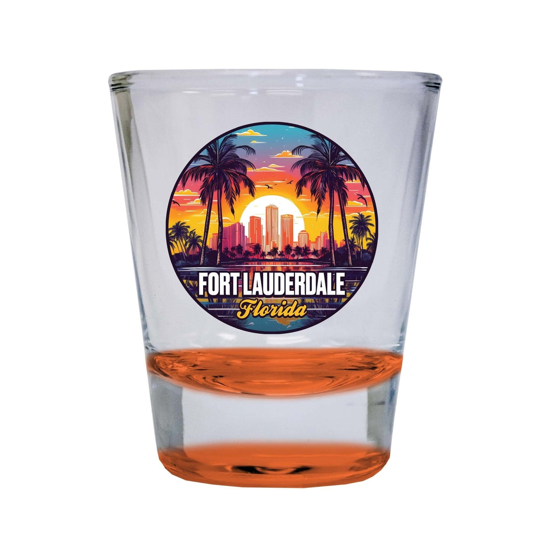 Fort Lauderdale Florida Design B Souvenir 2 Ounce Shot Glass Round Image 2