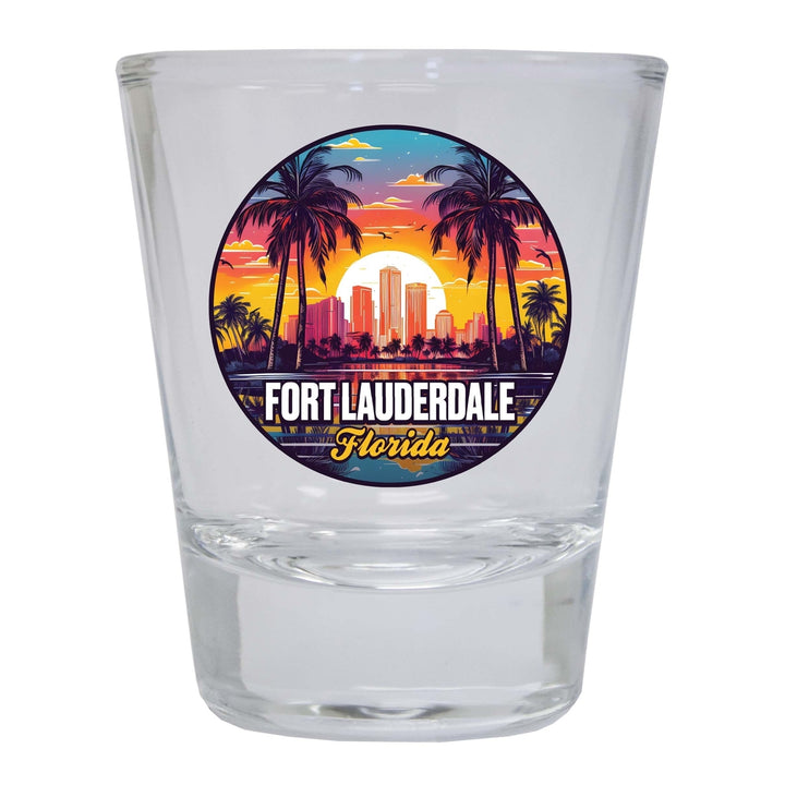 Fort Lauderdale Florida Design B Souvenir 2 Ounce Shot Glass Round Image 4