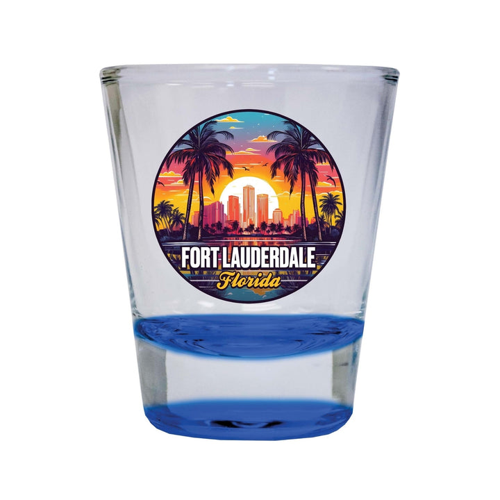 Fort Lauderdale Florida Design B Souvenir 2 Ounce Shot Glass Round Image 4