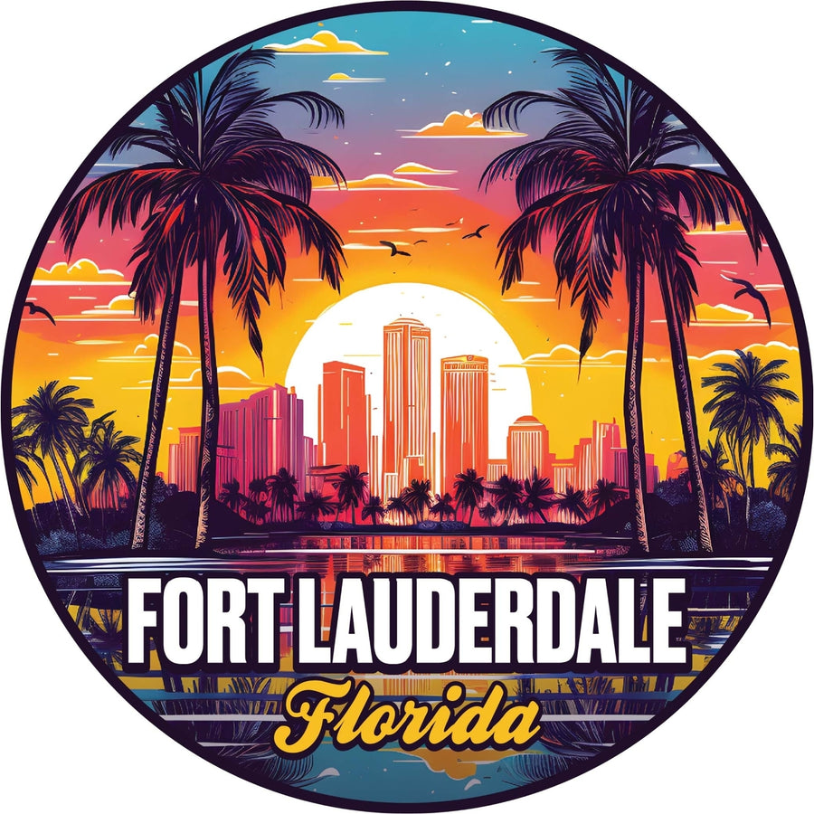 Fort Lauderdale Florida Design B Souvenir Die Cut Flat Magnet Image 1