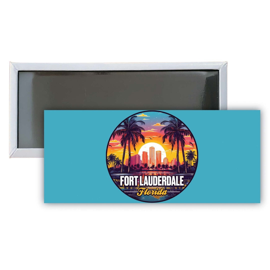 Fort Lauderdale Florida Design B Souvenir Fridge Magnet 4.75 x 2 Inch Image 1