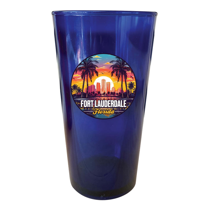 Fort Lauderdale Florida Design B Souvenir Plastic 16 oz pint Image 1