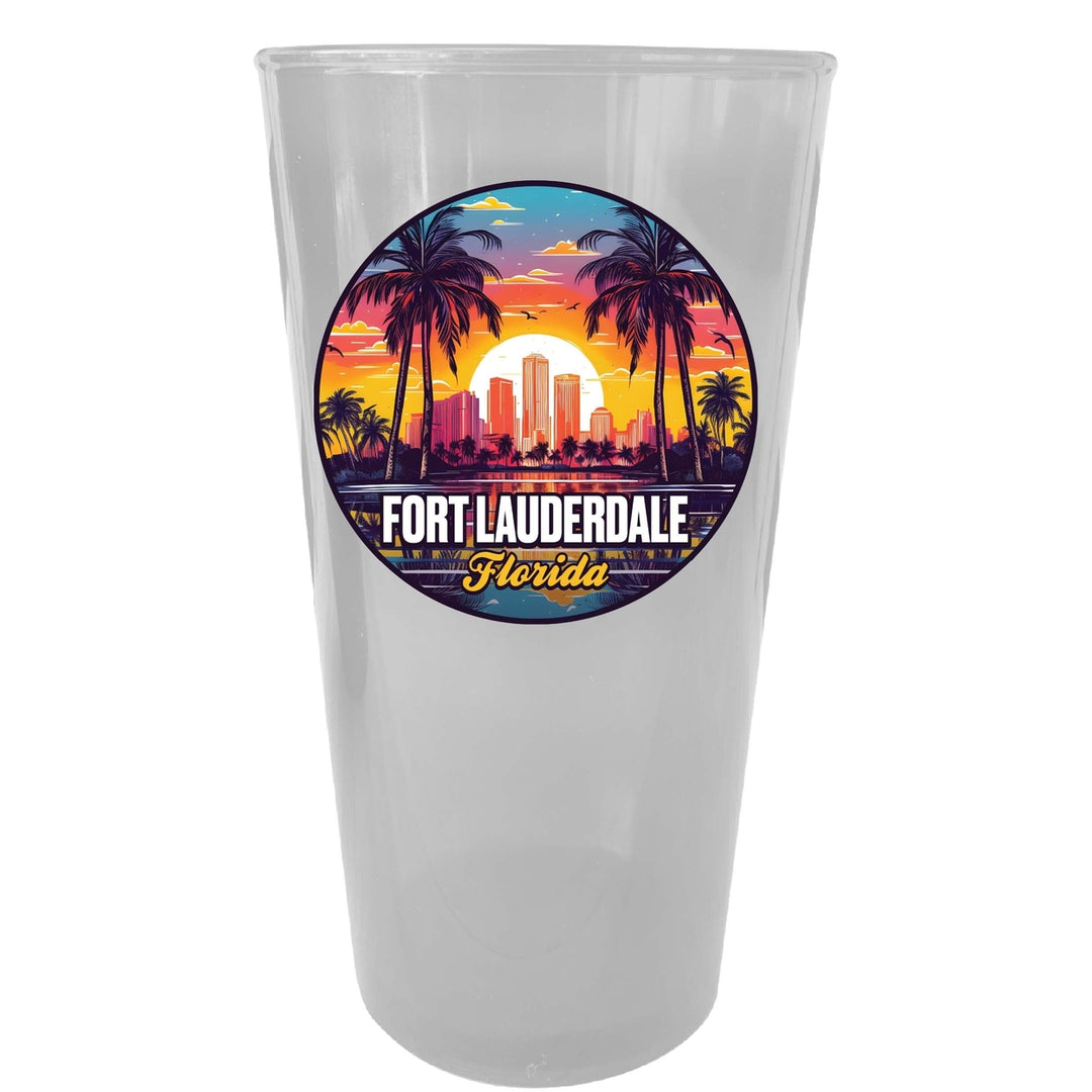 Fort Lauderdale Florida Design B Souvenir Plastic 16 oz pint Image 2